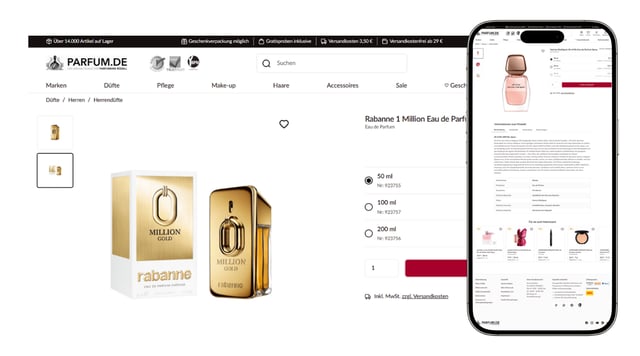 Video content na stronie Parfum.de