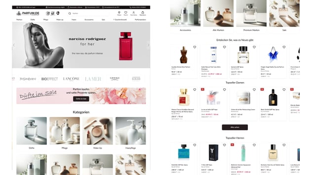 Sklep Parfum.de — widok frontu