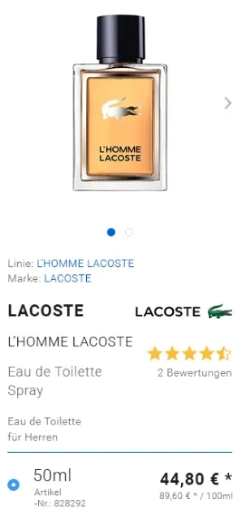 Parfum.de - Online Store - Mobile Ansicht