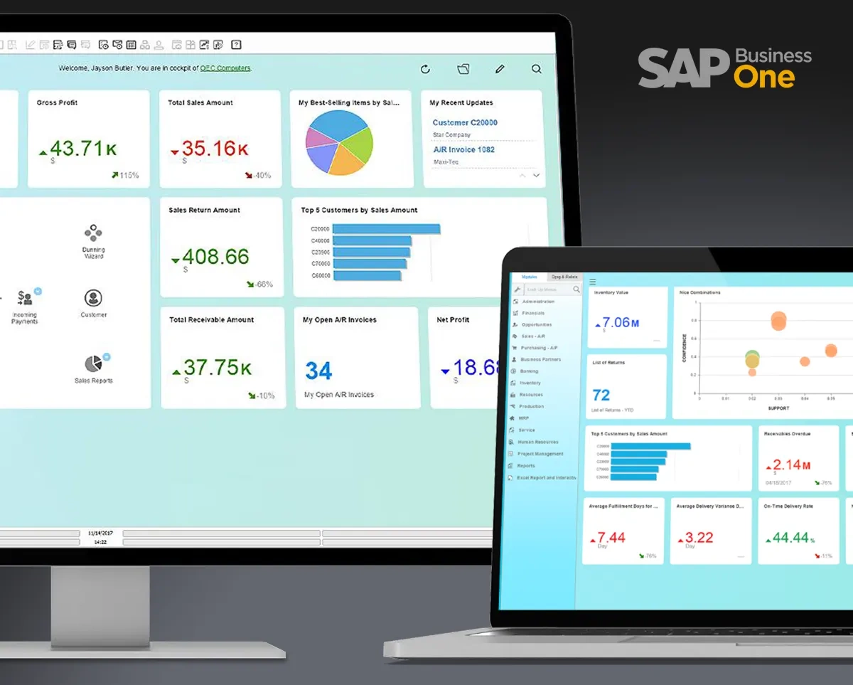 SAP Business One - auf dem Bildschirm Ihres Computers und Laptops